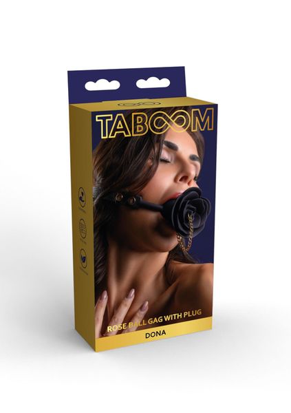 Rose Ball Gag with Plug Black zdjęcie 2