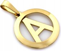 Zawieszka złota 585 damska literka A w kole wisiorek na prezent 14k modny