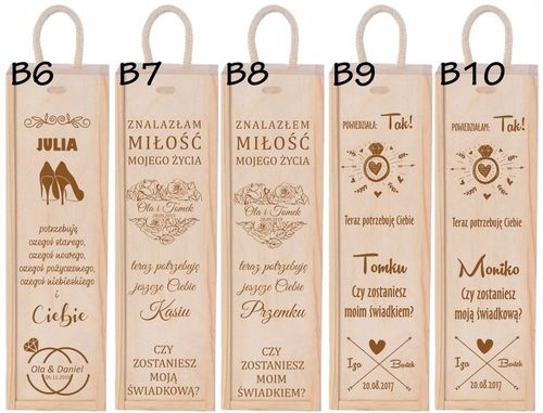 PODZIĘKOWANIA DLA RODZICÓW ŚWIADKÓW CHRZESTNYCH ŚLUB SKRZYNKA NA WINO na Arena.pl