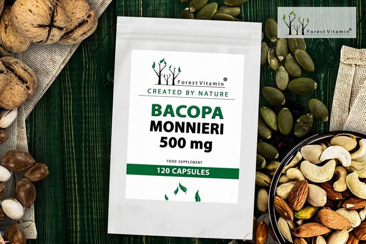 BACOPA MONNIERI BRAHMI 500mg PAMIĘĆ BAKOPA 120 k zdjęcie 7