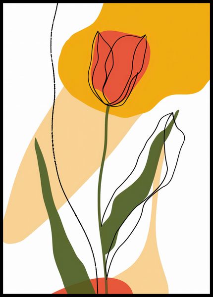 Plakat 67,5x95cm Przerysowany Tulipan zdjęcie 2