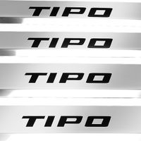 Listwa progowa FIAT TIPO MK2 Stal nierdzewna 304 połysk z czarnymi literami