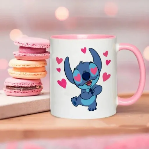 KUBEK RÓŻOWY NA PREZENT DLA FANA LILO STICH WZORY + OPAKOWANIE GRATIS zdjęcie 2