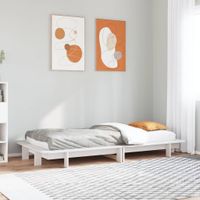 Rama łóżka bez materaca, biała, 90x200 cm, lite drewno sosnowe