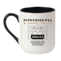 KUBEK "POWODZENIA W NOWEJ PRACY" Wzór - Elegant Coffee Czarny 330 ml