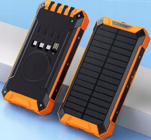 POWERBANK ŁADOWARKA PANEL SOLARNY INDUKCYJNY 30000mAh 6xUSB LATARKA 2x LED na Arena.pl