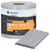 Taśma ogrodzeniowa 19 cm x 50 m osłona na ogrodzenia panelowe + klipsy montażowe 20 szt. szara
