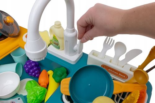 ZLEW ZLEWOZMYWAK kuchenka kuchnia dla dzieci palnik kran z wodą GARNKI 31el na Arena.pl