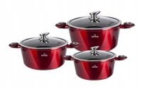 Zestaw garnków Zilner CHERRY RED aluminiowe 6 el.