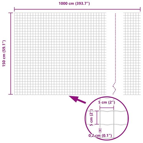 Ogrodzenie z słupkami Srebrny 1.5 x 10 m Stal na Arena.pl