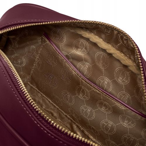 PUCCINI Torebka Damska Mała Kuferek Skóra Ekologiczna Bordowa BK2251019M-3B na Arena.pl