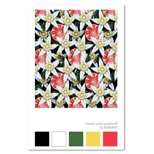 Deco Panel, Grapefruity i kwiaty 40x60 na Arena.pl