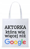 Torba Biała Eco Shopper Dla Aktora Aktorki Prezent Z Nadrukiem Ze Zdjęciem