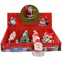 ŚWIĄTECZNA ŚWIECZKA MINI DEKORACYJNA TEALIGHT MIKOŁAJ BAŁWAN ZESTAW 12SZT