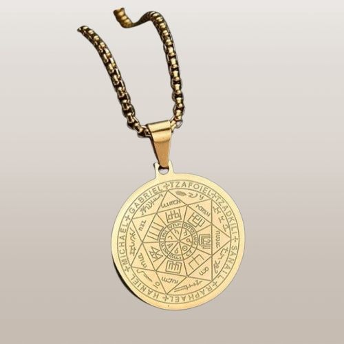 Amulet 7 Aniołów Archaniołów Amulet Pieczęć 316L Złoty Talizman na Arena.pl