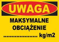 BTO-30 - ZNAK - TABLICA -  Maksymalne obciążenie