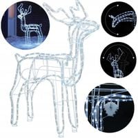 Renifer Zewnętrzny Duży LED Ruchoma Głowa Lampki Świecący XXL IP44 Ozdoba