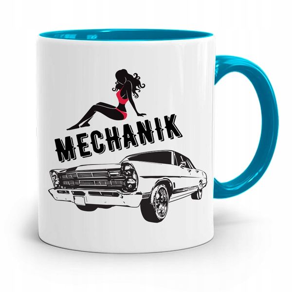 Kubek Błękitny Prezent Dla Mechanika Mechanik Z Nadrukiem Ze Zdjęciem zdjęcie 1