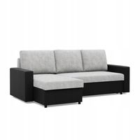 NAROŻNIK LUNA SZARY CZARNY Rogówka KANAPA Rozkładana Funkcja Spania