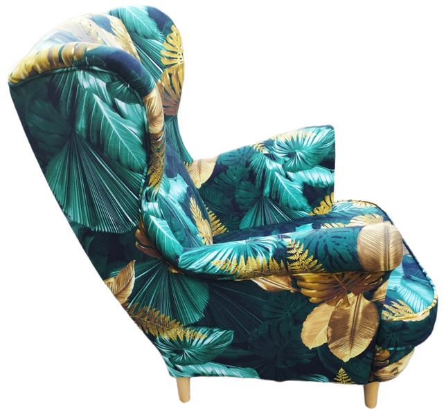 Fotel Uszak LIŚCIE + Poduszka GRATIS