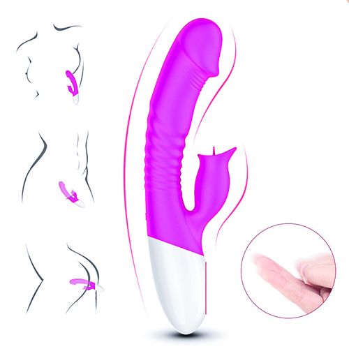 wibrator silicon, vibrator 7 function and heating mode, purple na Arena.pl