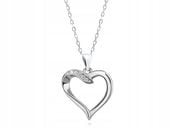 Serce Kryształowy Wisiorek Cyrkonie Łańcuszek Komplet Walentynki