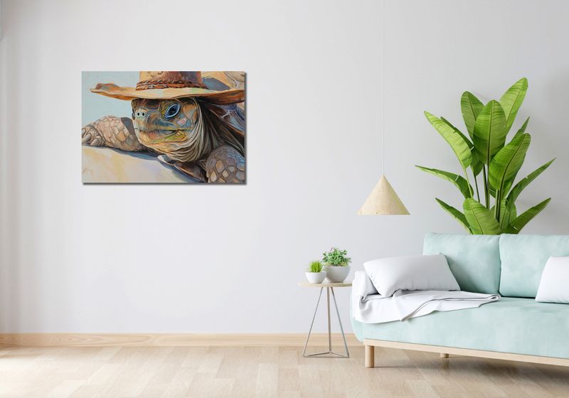 Obraz 90x60cm Żółwi Kapelusznik zdjęcie 2