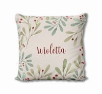PODUSZKA Z DOWOLNYM IMIENIEM - Zielona jemioła