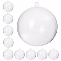 KULE BOMBKI AKRYLOWE PRZEŹROCZYSTE BOMBKA 11cm PLASTIKOWE DECOUPAGE 10 szt