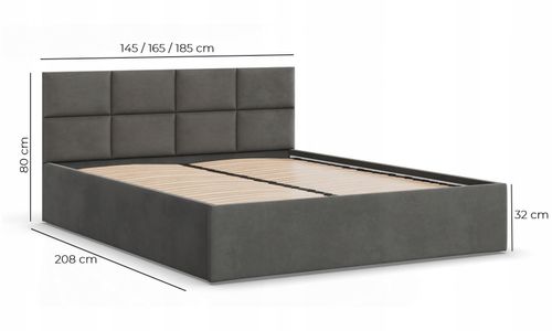 Łóżko Ramowe BORGO TURKUSOWE Tapicerowane Podwójne 180x200 VELVET na Arena.pl