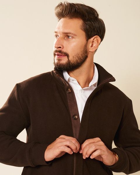 Sweter męski bawełniany brązowy Deville Rozmiar - XL zdjęcie 3