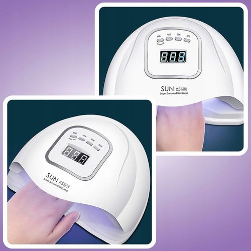 LAMPA UV DO PAZNOKCI LED 80W DO HYBRYD ŻELI MOCNA SUN X5 MAX BIAŁA LCD na Arena.pl