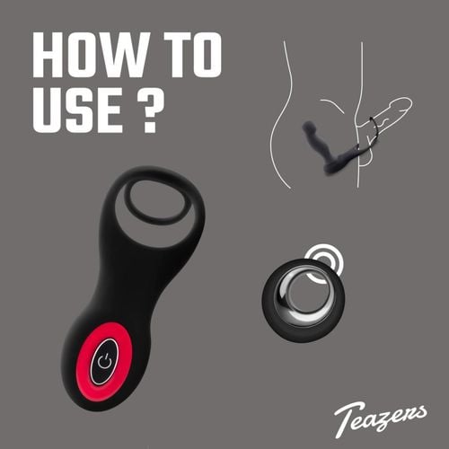 teazers cock & ball ring prostate vibrator with remote control na Arena.pl
