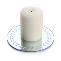 podstawka szklana 6szt. lusterko fi-15cm