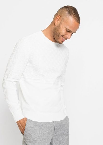 BONPRIX BIAŁY SWETER MĘSKI PLUS SIZE R.3XL X448113 zdjęcie 5