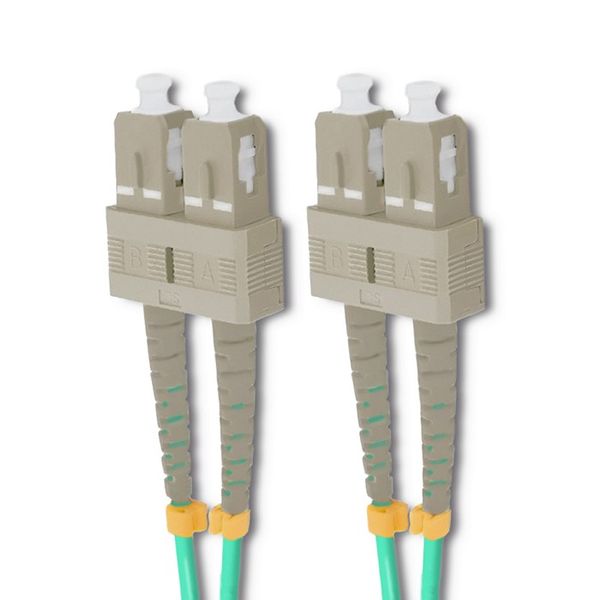 Qoltec Patchcord światłowodowy SC/UPC - SC/UPC | Multimode | 50/125 | OM4 | Duplex | 1m zdjęcie 2