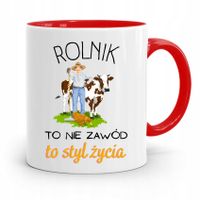 Dla Rolnika Kubek Czerwony Rolnik To Styl Życia Z Nadrukiem Ze Zdjęciem