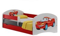 łóżko do pokoju dziecka SUPER CAR N20S łóżko dziecięce z SZUFLADĄ 140/70
