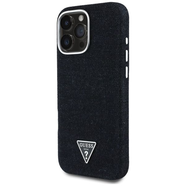 Etui Guess Denim Triangle Logo MagSafe do iPhone 16 Pro czarny zdjęcie 2
