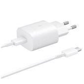 ładowarka sieciowa samsung usb-c 25w z kablem usb-c - biała