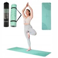 Mata materac miękka TPE podwójna warstwa 182x61cm ZESTAW z pokrowcem +paski