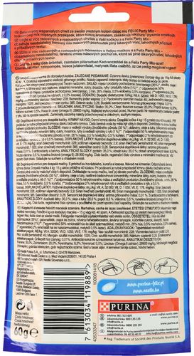 PURINA FELIX PARTY MIX MIXED GRILL O SMAKU WOŁOWINY KURCZAKA I ŁOSOSIA 60 G na Arena.pl
