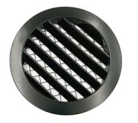 kratka ścienna aluminiowa z siatką czarny mat 200mm - rx 02-634