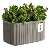 Doniczka osłonka ceramiczna Szara 25,5 cm H13,5 cm Połysk