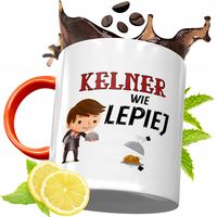 Kubek Pomarańczowy Dla Kelnera Prezent Z Nadrukiem Ze Zdjęciem