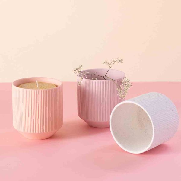 CANDLEHOLDER/AH/PASO/PEACH/9X9,8 zdjęcie 3