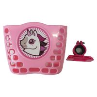 koszyk rowerowy dziecięcy różowy z konikiem