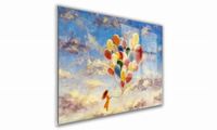 OBRAZ NA SZKLE PROSTOKĄTNY 90x60cm 023 Dziewczynka z balonami
