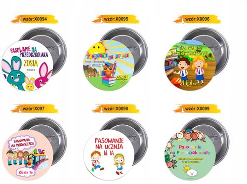 Przypinki buttony PRZEDSZKOLE bóbr-twój tekst na Arena.pl