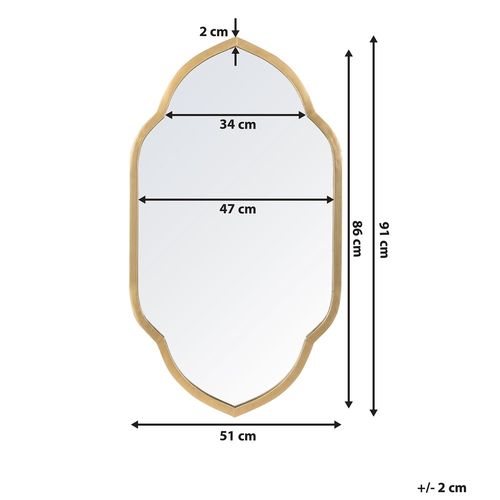 Lustro Ścienne 91 X 51 Cm Złote Wallis na Arena.pl